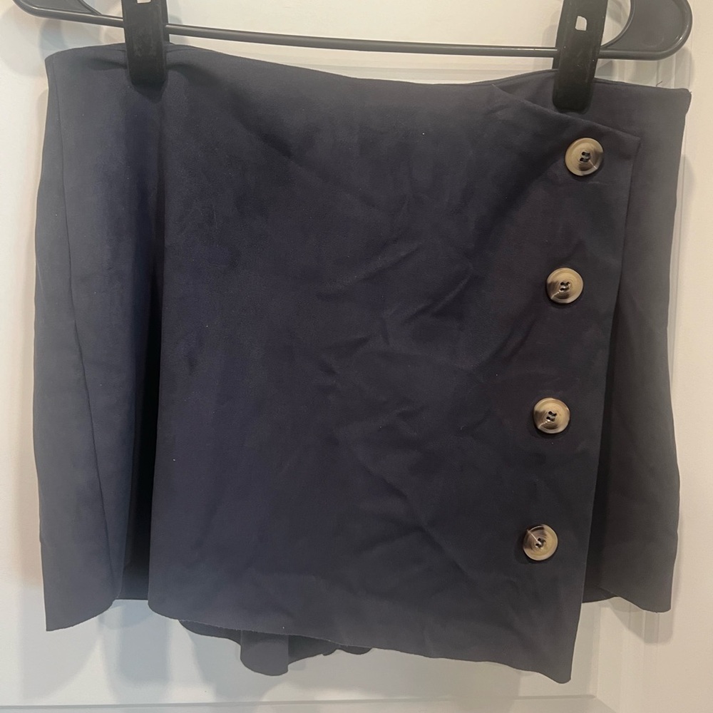 Navy Suede Skort - L